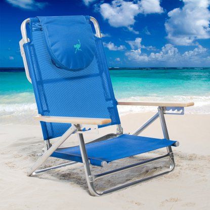 Red Beach Folding Outdoor Patio Chair Portable Lounge Recliner 5 Positions Steel Backpack Beach Chair Best Beach Chair Beach Chairs