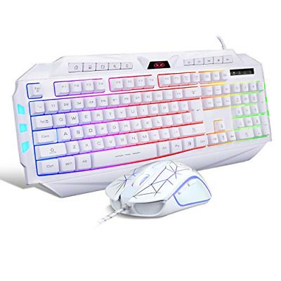 White Gaming Keyboard And Mouse Combo Magegee Gk710 Wired Backlit Keyboard And 788000735176 Ebay In 2020 Pc Mouse Pc Keyboard Keyboard