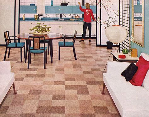 1950s Ad Bakelite Vinyl Resin Floor Tile Mid Century Modern Bakelite Vinyl Resin Floor Tile