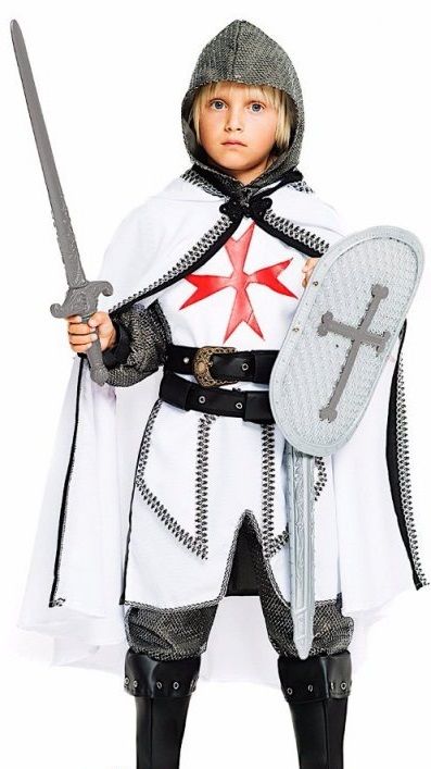 KIDS KNIGHT COSTUME MEDIEVAL ST GEORGES DAY KING CRUSADER OUTFIT FANCY DRESS