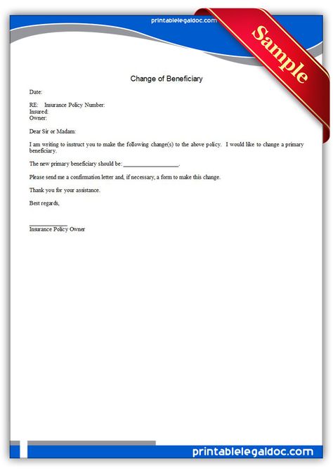 Free Printable Change Of Beneficiary Legal Forms Free Legal - confirmation of receipt template Free Printable Change Of Beneficiary Legal Forms Free Legal - confirmation of receipt template
