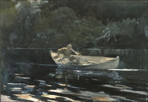 Lake St Quananiche John by Winslow Homer Paper Print Repro