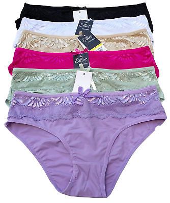 Lot of 6pcs Women Ladies Sheer Floral Lace Bikini Panties Panty Underwear S-XL