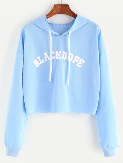 Hooded Letter Print Crop Sweatshirt Crop Sweatshirt Sweatshirts Crop Top Sweatshirt
