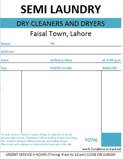 laundry invoice template Laundry Bill Format in Excel and Word Formats ...