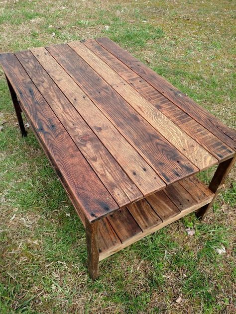 Reclaimed Pallet Wood Upcycled Coffee Table Vintage Rustic Look