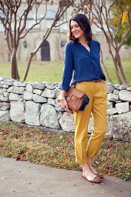 Hardal Sarisi Nasil Kombinlenir Kadin Blogu Mustard Pants Outfit Mustard Pants Elegant Work Outfits