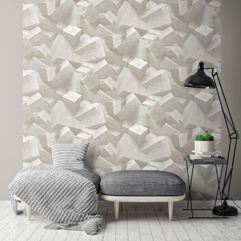 Avoir Images Papier Peint Vinyle Hexagone Cube Pierre Beige Ugepa Papier le plus cool par