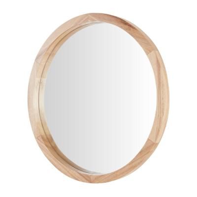 Home Decorators Collection 23 62 In Diameter Round Framed Natural Wood Accent Mirror Bathroom Frame Accent Mirror Wood Bathroom, Large Round Picture Frames Australia