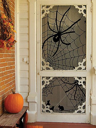 feste spettrali Tende di Halloween 213x102 cm decorazioni per le feste al coperto e all/'aperto pizzo nero tenda per finestra 2 pezzi decorazione di Halloween strega tenda di finestra Halloween