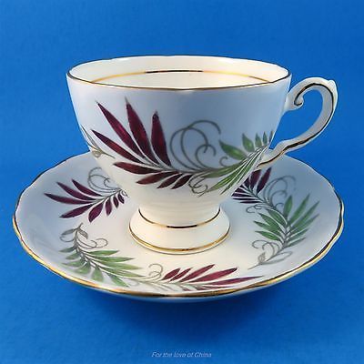 Vintage Tuscan Tea Cup and Saucer Blue and Gold Made in England
