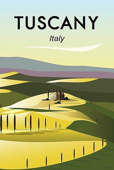 Italy Tuscany retro advertising print framed /& unframed various sizes