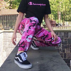 Camo Pants Cargo High Waisted High purple+camo | Purple Camo Pants
