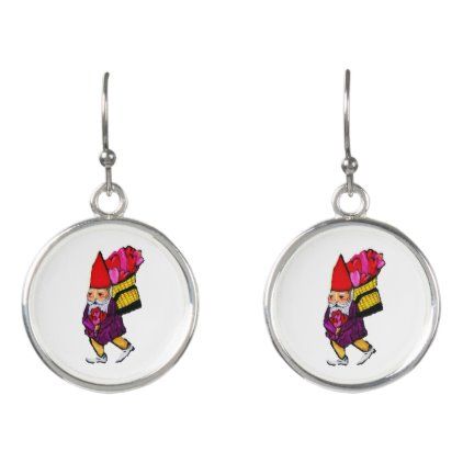 Handmade Valentine Gnome heart Earrings