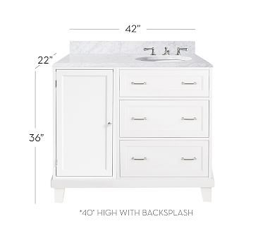 Custom Classic Asymmetric Single Sink Vanity With Drawer Storage Carrara Marble Potterybarn Kids Bat Rustic Bathroom Vanities Rustic Bathroom Vanities, Asymmetric Single Sink Vanity With Drawers