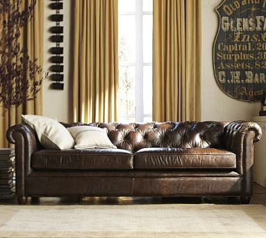 Chesterfield Leather Sofa Tufted Leather Chesterfield Sofa, Are Pottery Barn Leather Sofas Good Quality