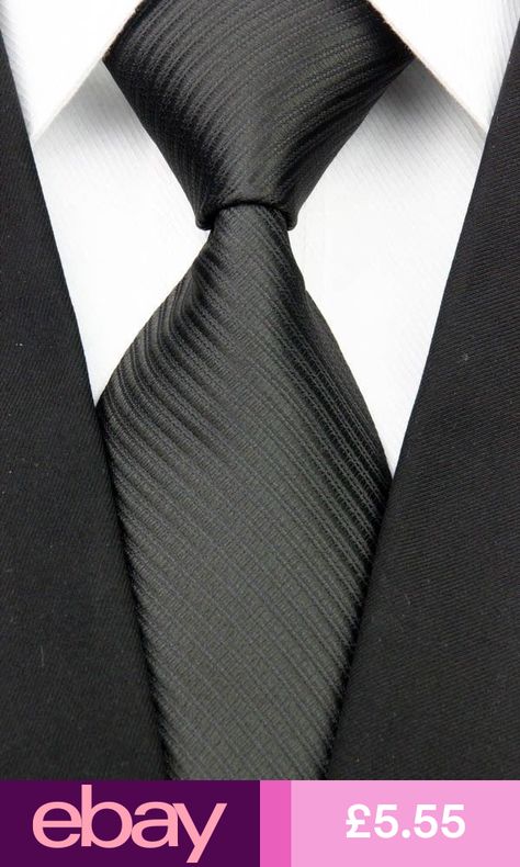 Frederick Thomas plain black striped tie FT436 funeral