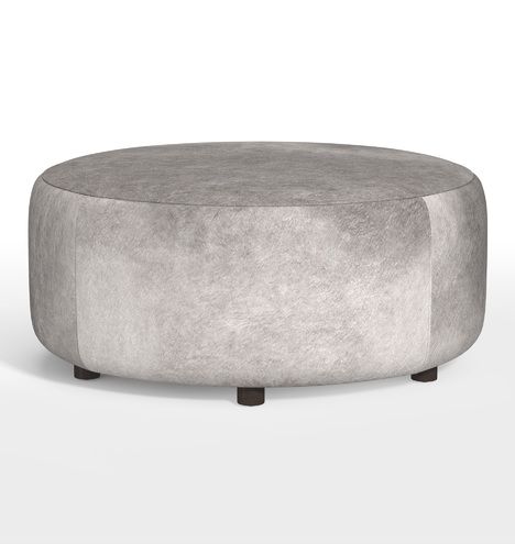 36 Worley Round Leather Ottoman