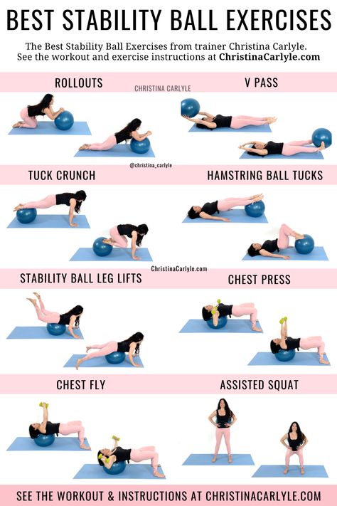 Stability Ball Exercises, Back Exercises, Core Exercises, Lose Thigh Fat, Lose Belly Fat, Core Workout, Workout Plan, Workout Instructions, Gym Ball