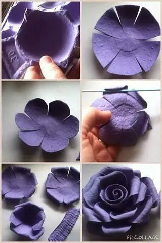 5 Ideas Para Hacer Flores Con Cajas De Huevos Paso A Paso Artesanía De Cartón De Huevos Manualidades Cajas De Huevo