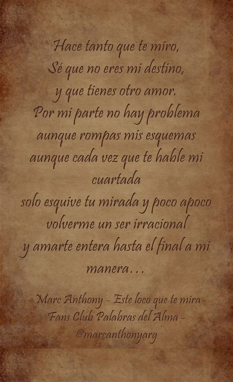 11 Ideas De I Love Marc Anthony Canciones Frases De Canciones Frases De Películas