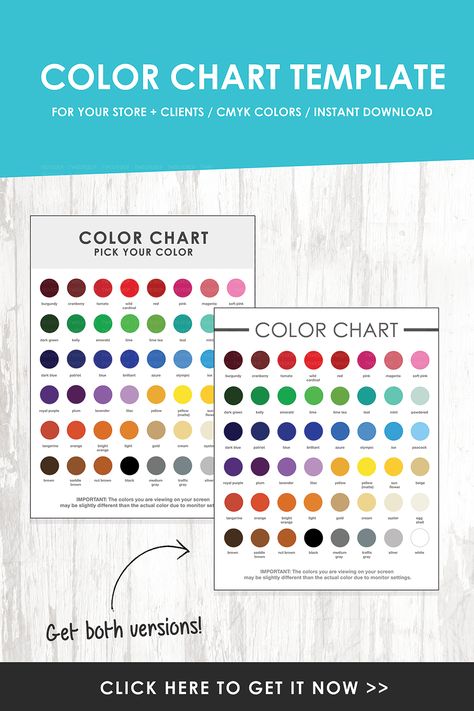 Color Chart Template For Your Store + Clients! Make it easy for - pick chart Color Chart Template For Your Store + Clients! Make it easy for - pick chart