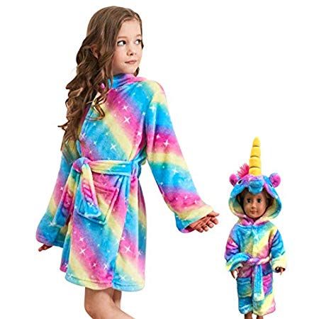 Unicorn Gifts for Girls Doctor Unicorn Soft Unicorn Hooded Bathrobe Sleepwear