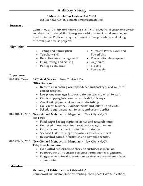 Best Office Assistant Resume Example LiveCareer Resume Help - office assistant skills resume Best Office Assistant Resume Example LiveCareer Resume Help - office assistant skills resume