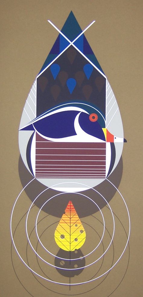 RABBIT fun animal art Glass Christmas Ornament Charlie// Charley Harper