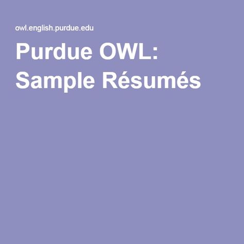 Purdue OWL Sample Résumés Creating a Functional Resume - owl purdue resume Purdue OWL Sample Résumés Creating a Functional Resume - owl purdue resume