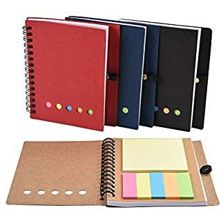 Cizen Quaderni Spirale, 4Pz Blocchi Spiralati Kraft Carta Copertina Bloc Notes + Note Adesive + Colorati Segnapagina Film Per Ufficio … | Quaderno, Ufficio, Adesivi