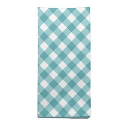 Preppy Teal Gingham Plaid Pattern Cloth Napkin Zazzle Com Plaid Pattern Clothing Patterns Cloth Napkin