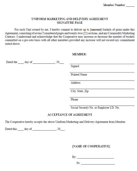 Sample Uniform Marketing and Delivery Agreement Ag Decision - owner operator lease agreement sample Sample Uniform Marketing and Delivery Agreement Ag Decision - owner operator lease agreement sample