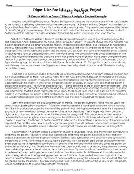 Edgar Allan Poe Literary Analysis Tda Writing Assignment