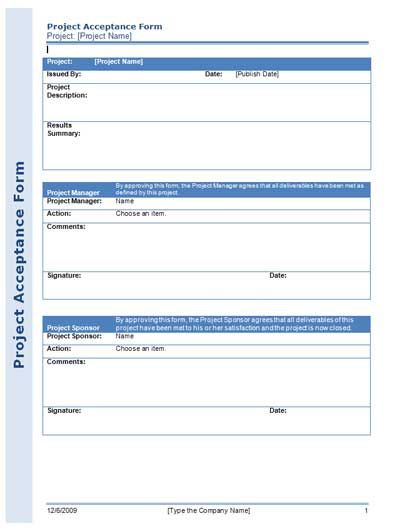 Project acceptance form for managing your project efficiently - project scorecard template Project acceptance form for managing your project efficiently - project scorecard template