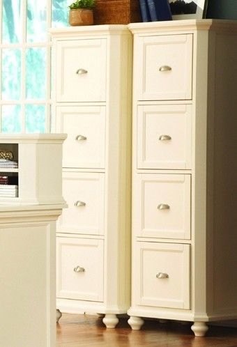 Eric White Solid Wood 4 Drawer File Cabinet Filing Office Furniture Drawer File Cabinet, Solid Oak Filing Cabinet 4 Drawer