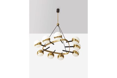 Rare 32 Globe Stilnovo Chandelier | | Stilnovo Rare 32 Globe Stilnovo Chandelier | | Stilnovo