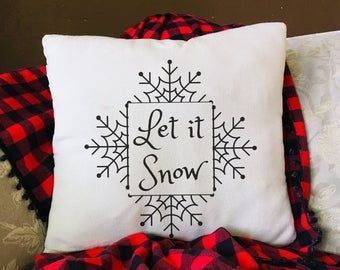 Christmas Canvas Pillow Cover With Decorative Red Tree Pillow Covers