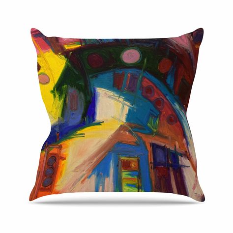 Kess InHouse Miranda MOL Triangle Waves Geometric Pattern 26 x 26 Square Floor Pillow