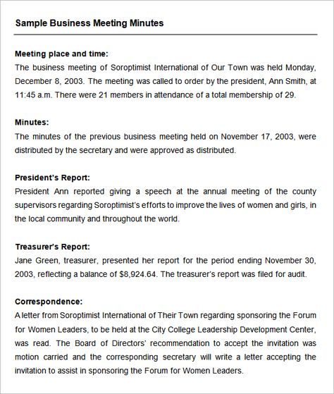 meeting minutes template 25 free samples examples business report writing examples free download