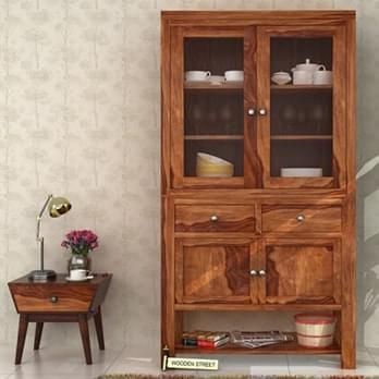 Wooden street crockery unit deals