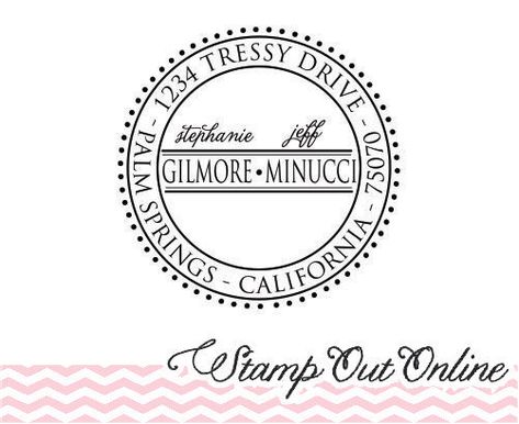 Gift From Mom to Son and Fiance Single Address Name Stamp Couples or Family Personalization 609