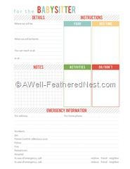babysitting emergency contact form