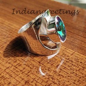 Mystic Topaz Ring Gift For Her Ready to ship With free Shipping Handmade Designer ring 925 Sterling Silver Ring Oval Mystic Topaz Ring