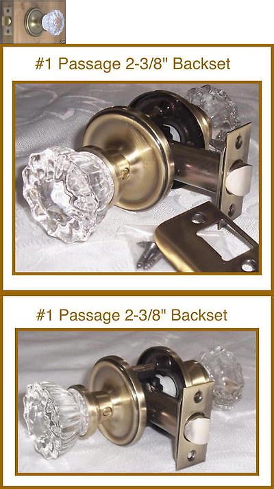 Top-of-the-Line Brushed Nickel /& Fluted Crystal Glass Privacy KNOB SET