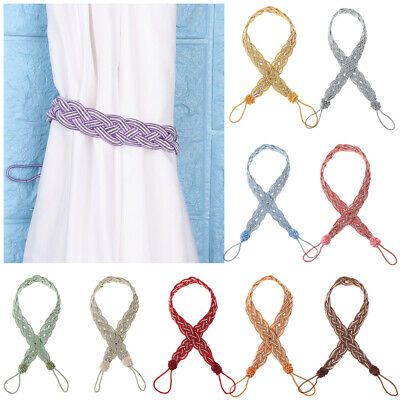 Simple Modern Curtain Holder Rope Braided Tiebacks Tie Backs Satin Voile Strap