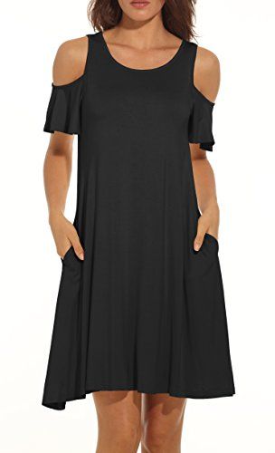 Kancystore Womens Plus Size Summer Cold Shoulder Tunic Top Swing T-Shirt Loose