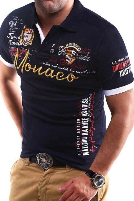 behype Herren Kurzarm Polo-Shirt Bedruckt 20-0004