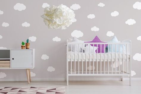 cloud sticker, wall decal, cloud childrens wall, wall sticker