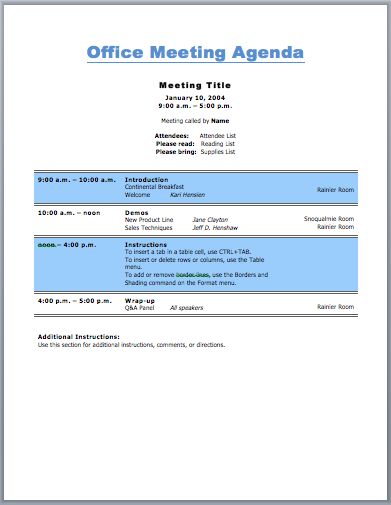 Office Meeting Agenda Template (For Business Purpose) MATTERS - meeting agenda sample in word Office Meeting Agenda Template (For Business Purpose) MATTERS - meeting agenda sample in word